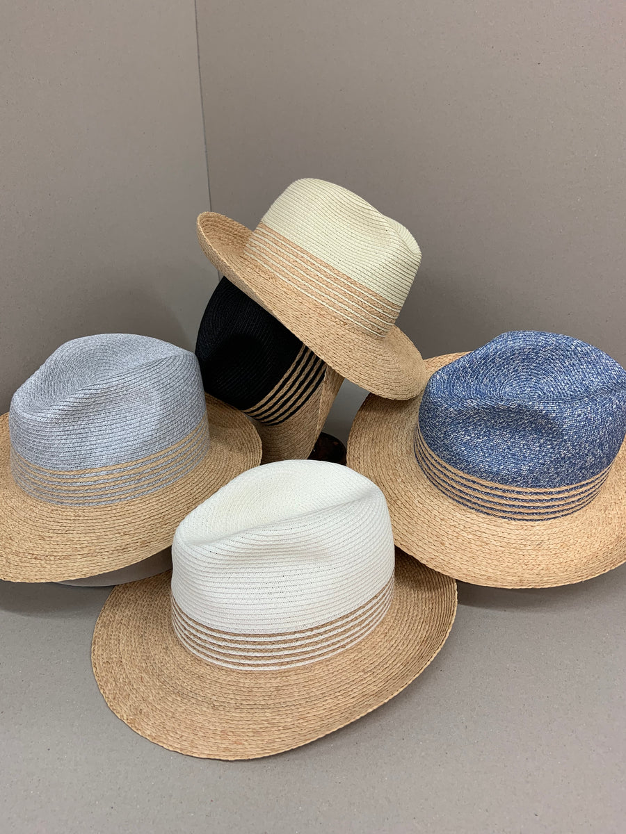 Susan Carrolan Frayed Tie-Dye Straw Fedora Raffia Fedora – Susan Carrolan Millinery main image 2